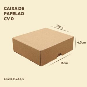 CAIXA DE PAPELÃO CORREIO 0 - 14X13X4.5 cm - 100
