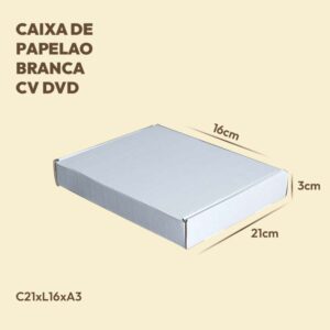 CAIXA DE PAPELAO CORREIO DVD BRANCO - 21x16x3 - 25